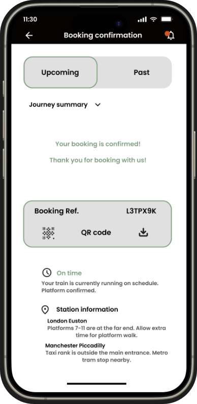 TravelXpress final mockup — Booking Confirmation