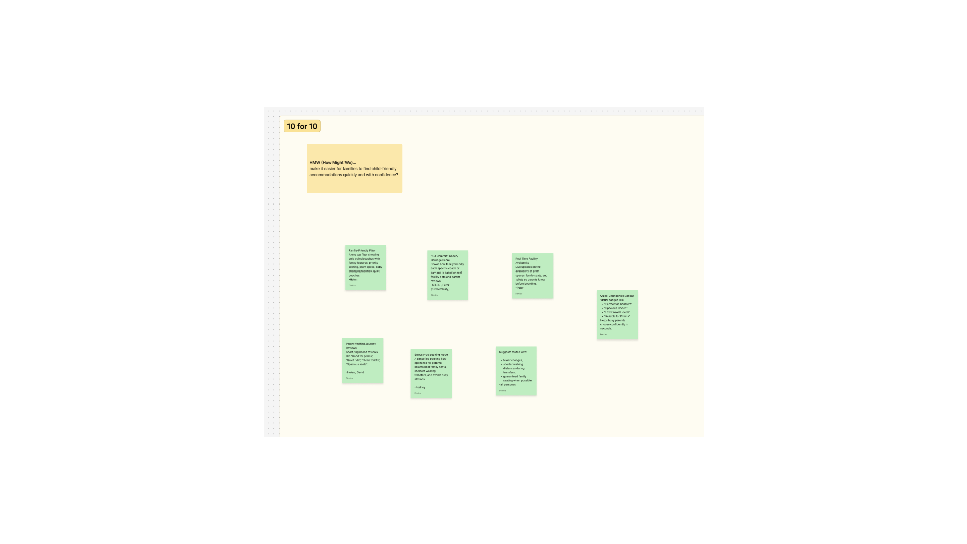 10 for 10 rapid ideation board