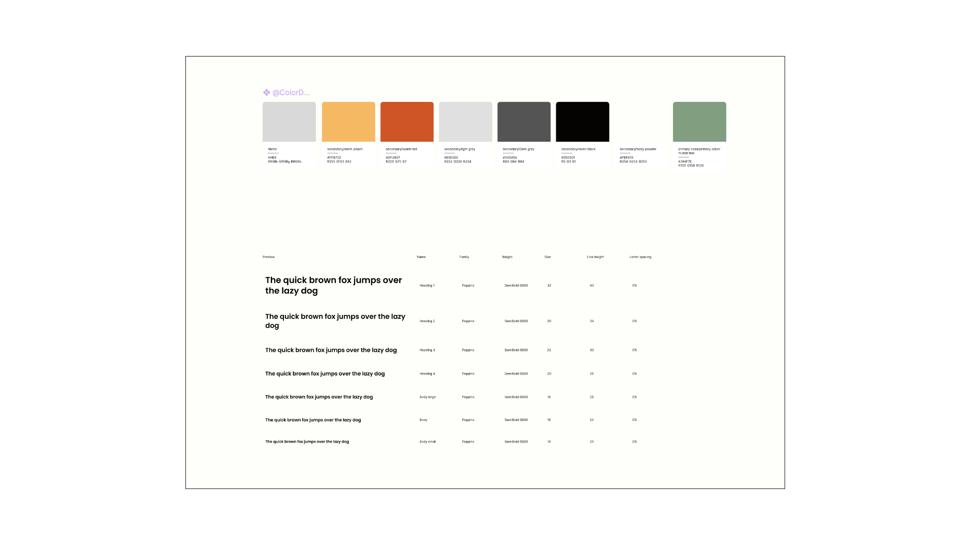 Desktop style guide — colour and typography