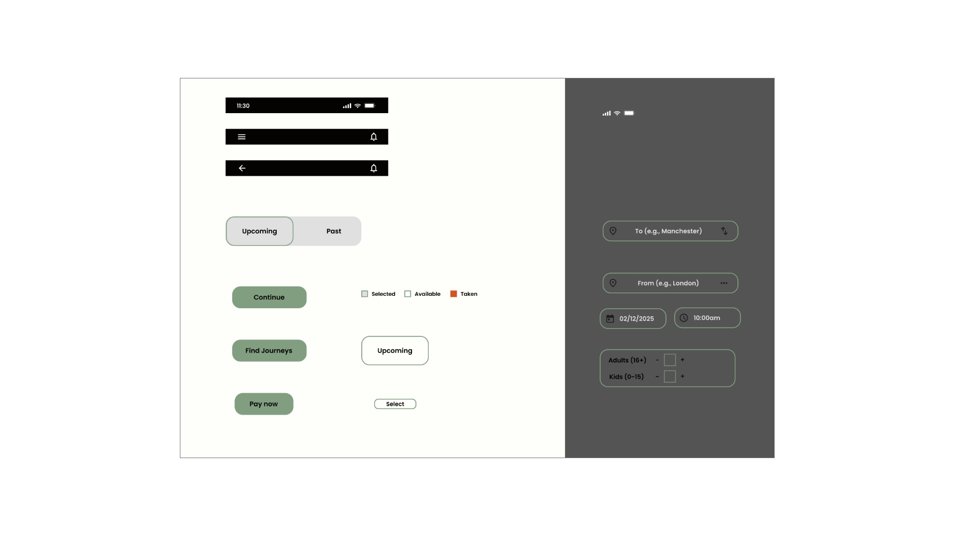 Mobile UI component library